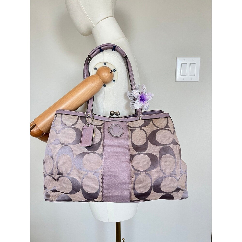 Coach Signature C Monogram Tote Bag Purple